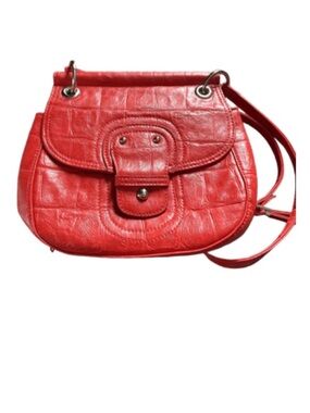 Koltov Croc Embossed Red Crossbody